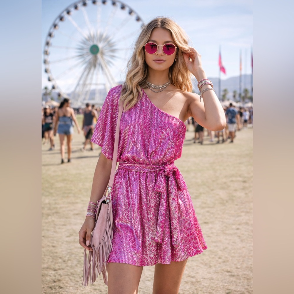 show me your mumu trish one shoulder sequin dress